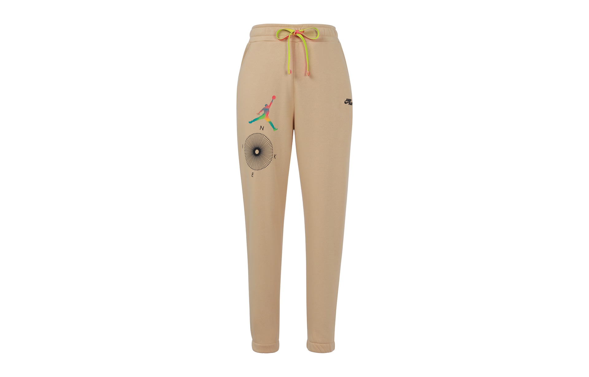 Jordan Logo Print Drawstring Joggers Brown