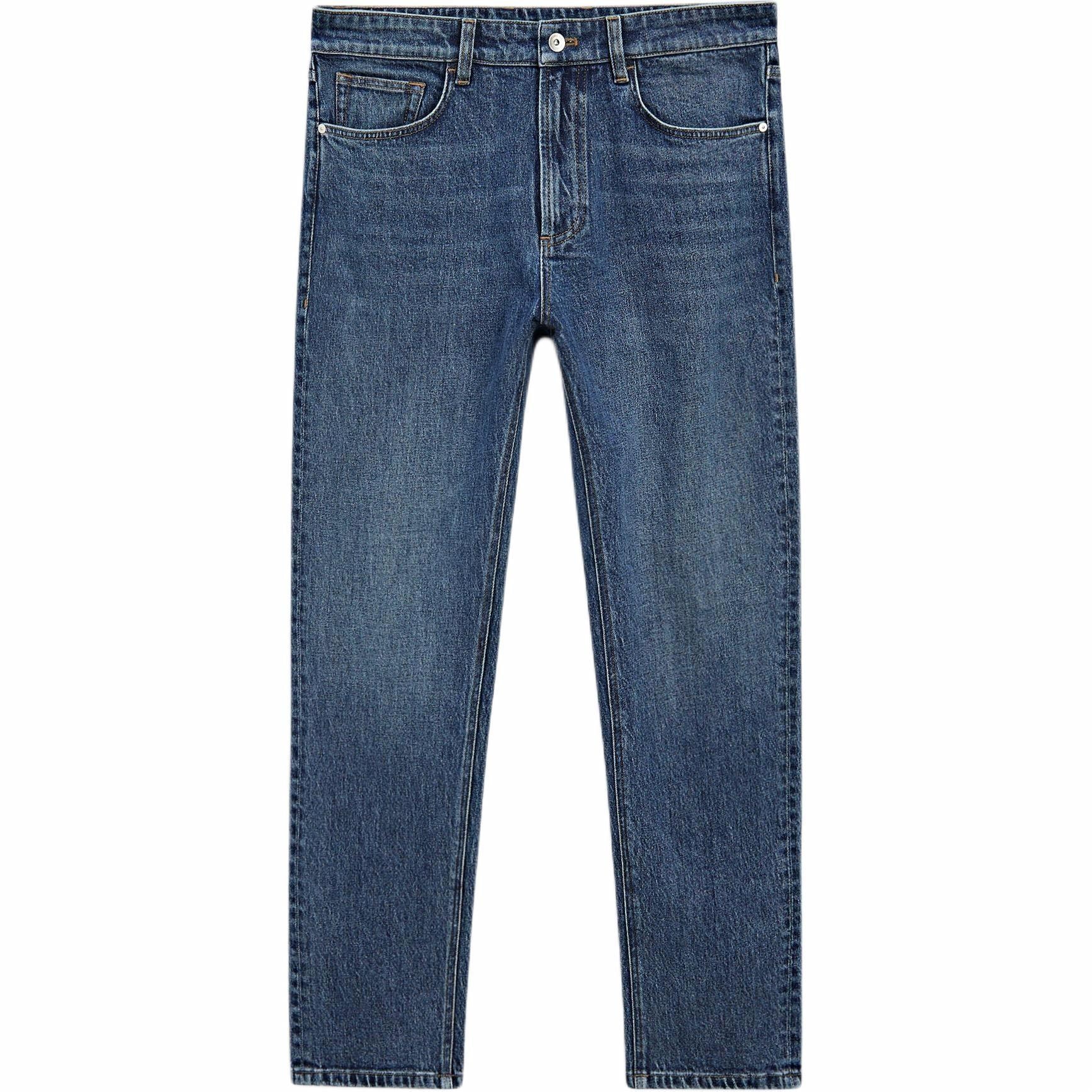 Джинсы Massimo Dutti Mid-Rise Tapered Jeans Blue