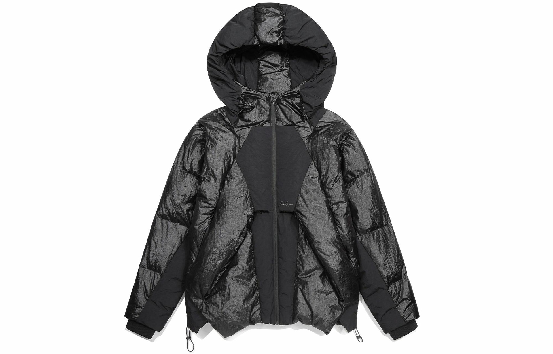 Guuka Creative Letter Embroidery Down Jacket Black