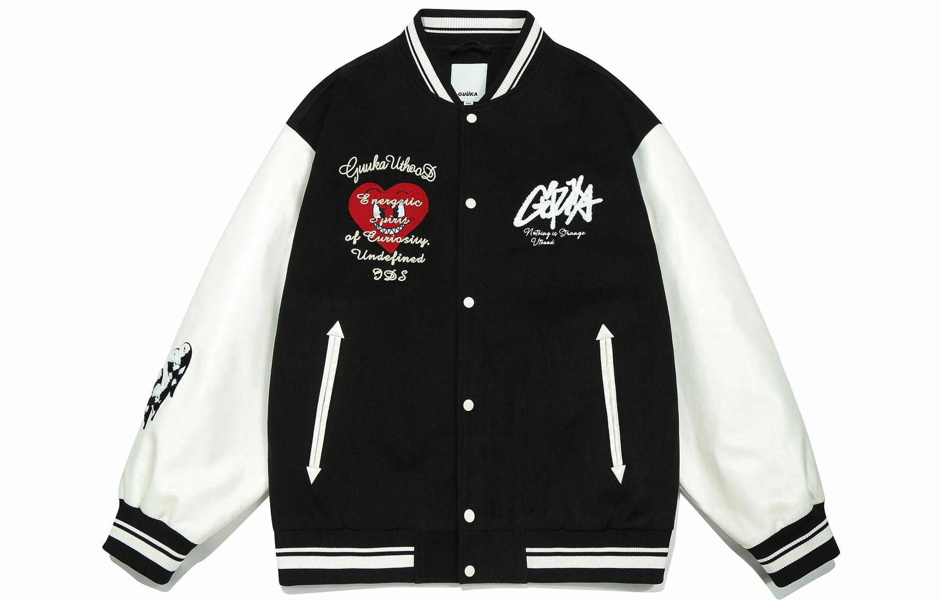 Guuka Retro Heart Colorblock Down Jacket