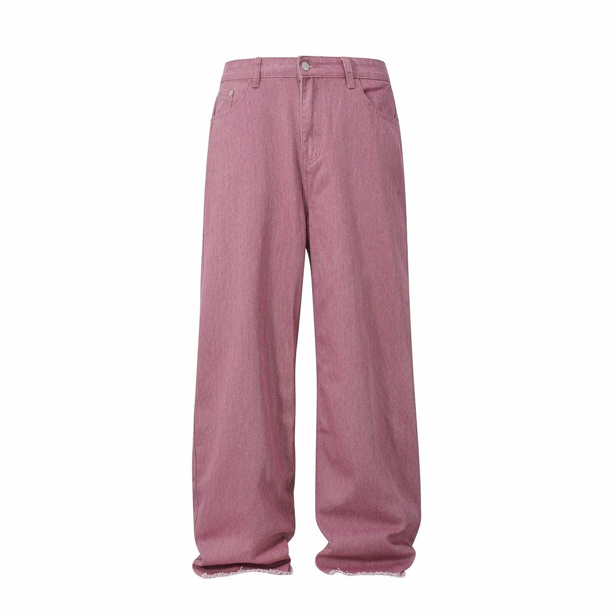 OX-FREAK Dopamine Hem Denim Jeans Pink