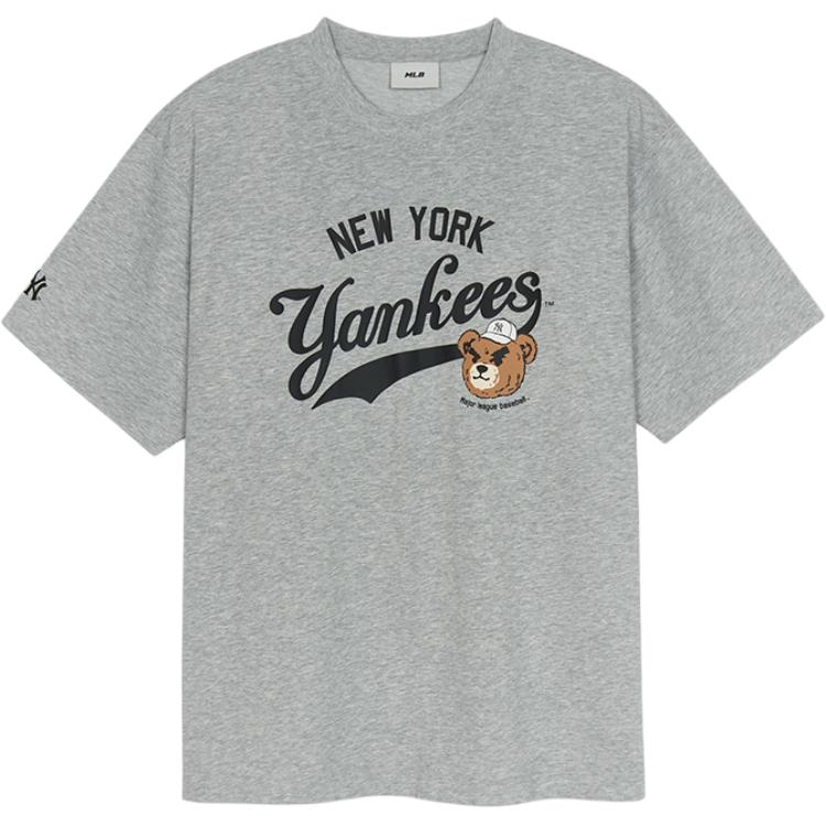 MLB Wrinkle Bear Series New York Yankees SS25 Tee Gray