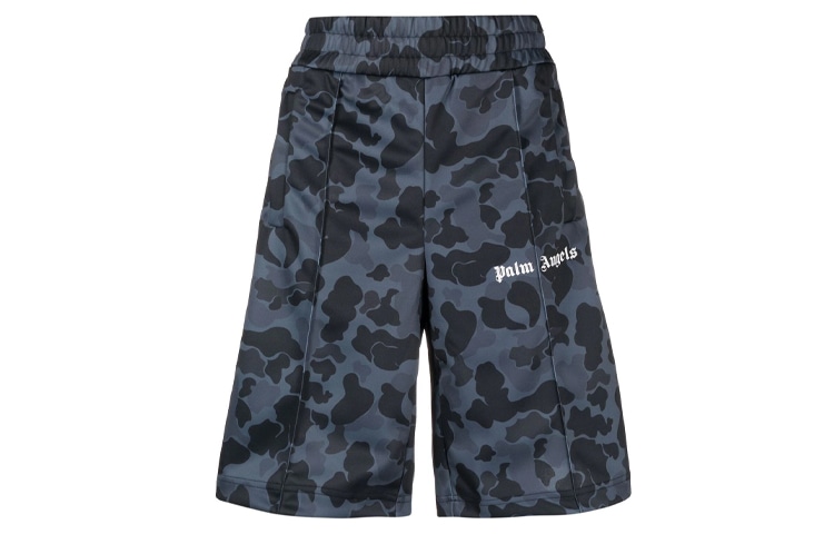Брюки Palm Angels Camo Print Shorts Black
