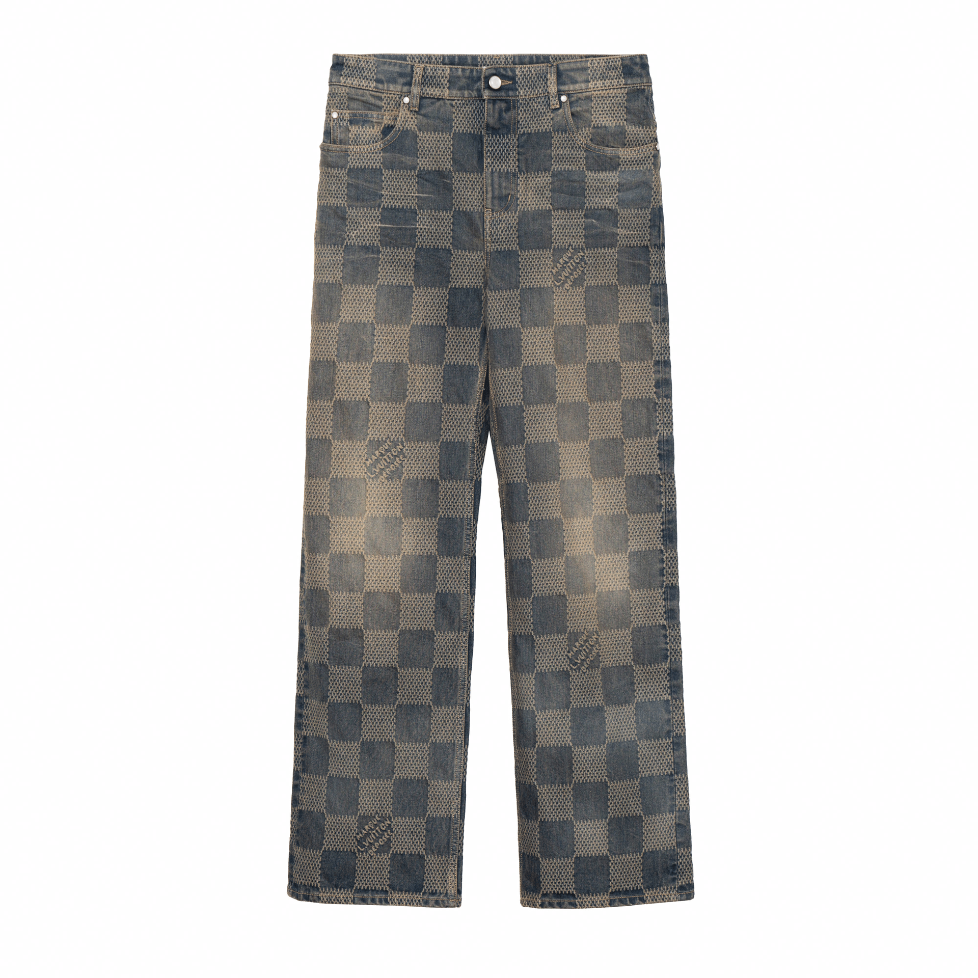 Джинсы Louis Vuitton FW24 Logo Jacquard Straight Jeans