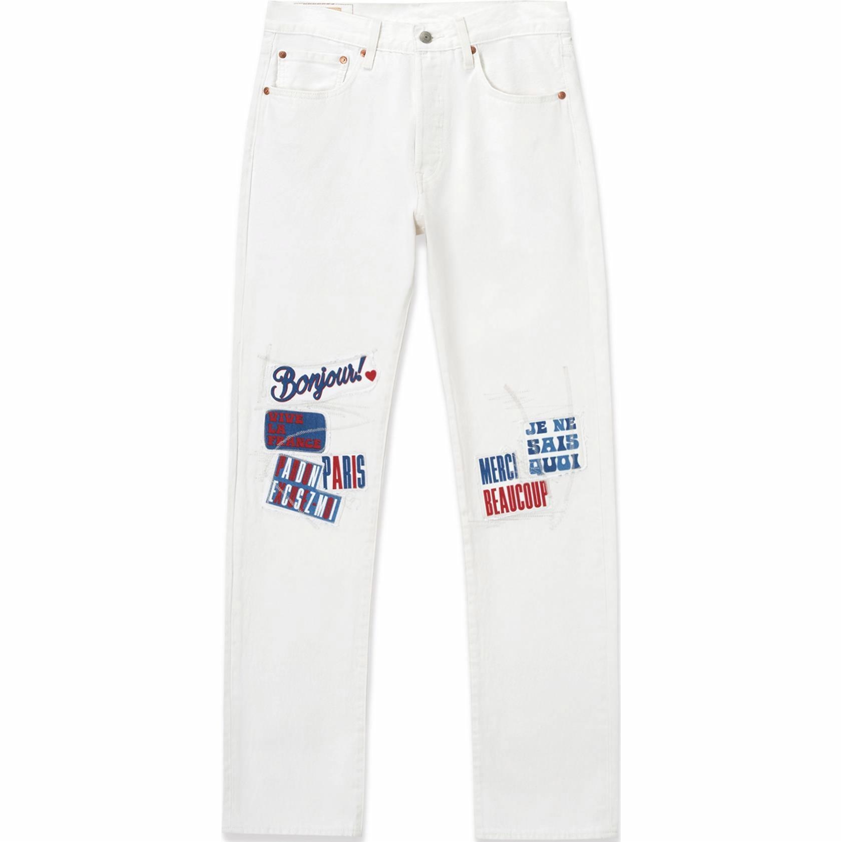 Levi’s 501 Patchwork Straight Jeans White