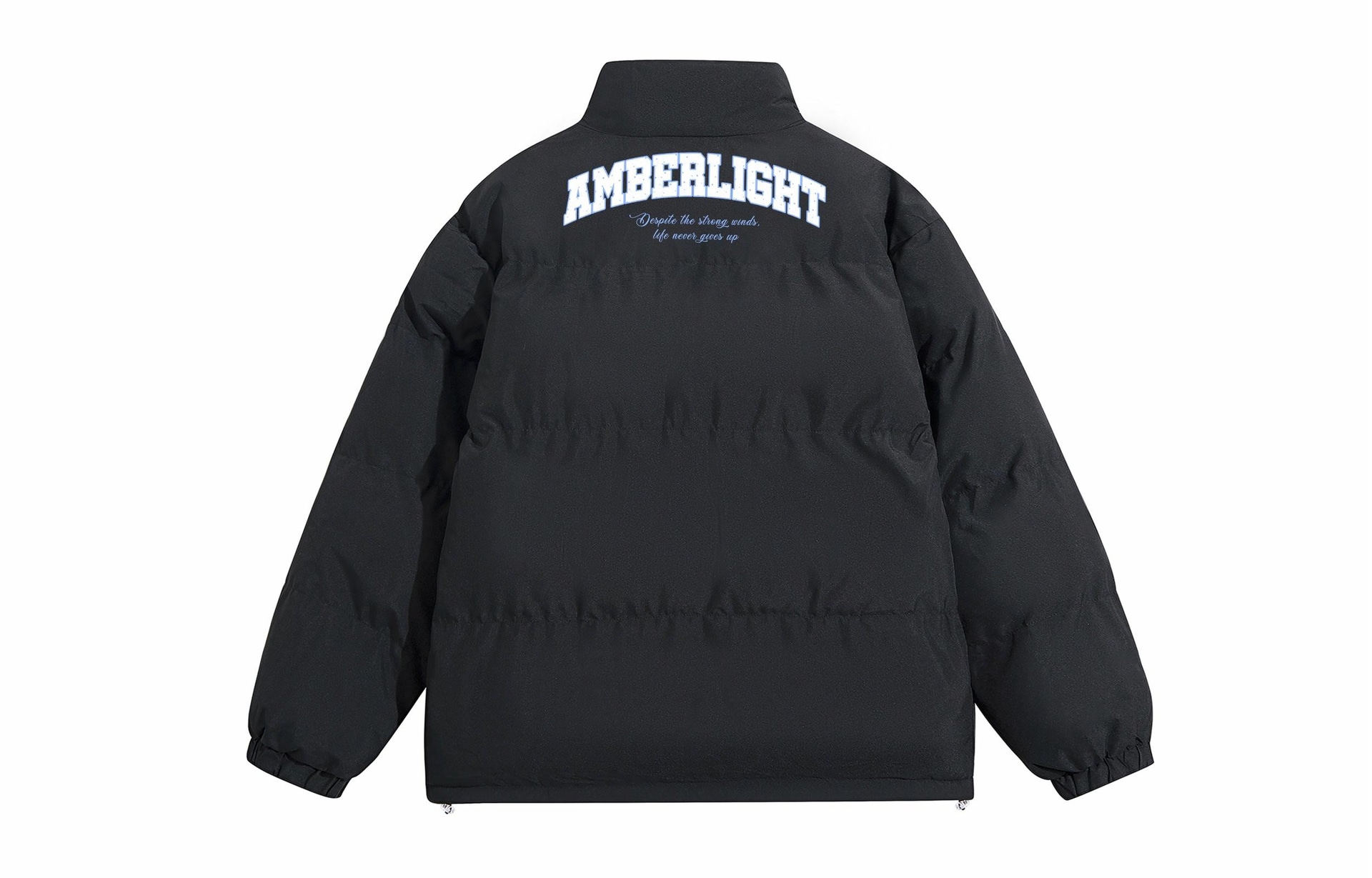 AMBER LIGHT Retro Letter Print Zipper Jacket