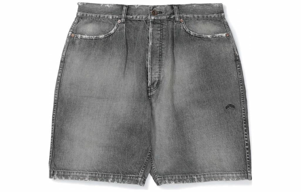 Брюки Madness Button Front Straight Denim Shorts Gray