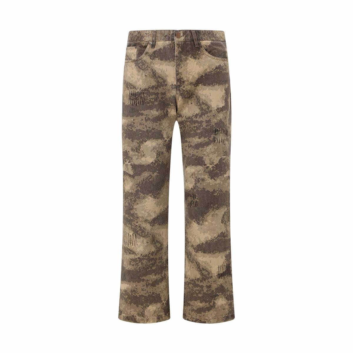 Urs Ggon Vintage Washed Embroidered Loose Flare Pants — фото 6