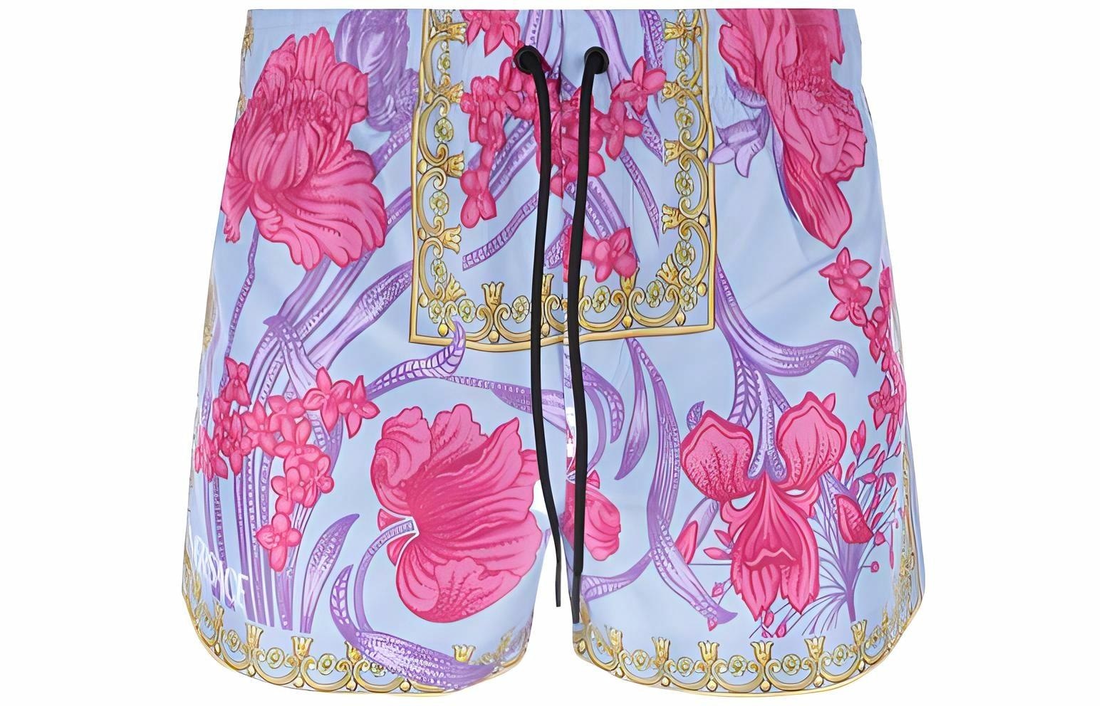 VERSACE/范思哲 Versace SS22 Floral Swim Shorts Pink