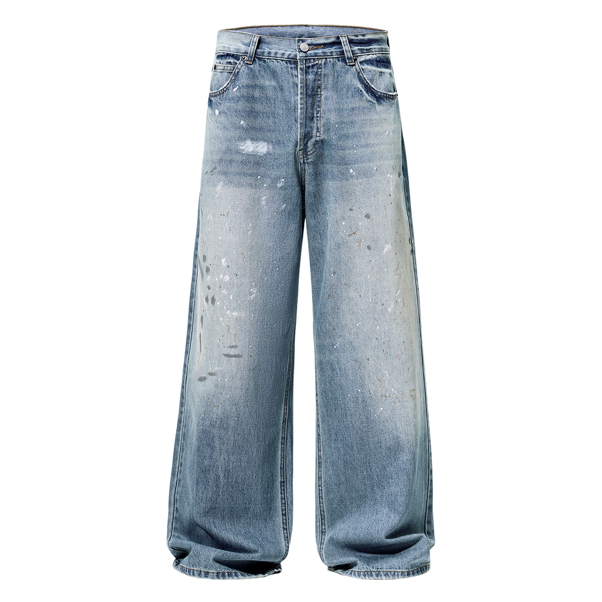 Джинсы EPTISON Vintage Washed Wide-Leg Jeans Blue