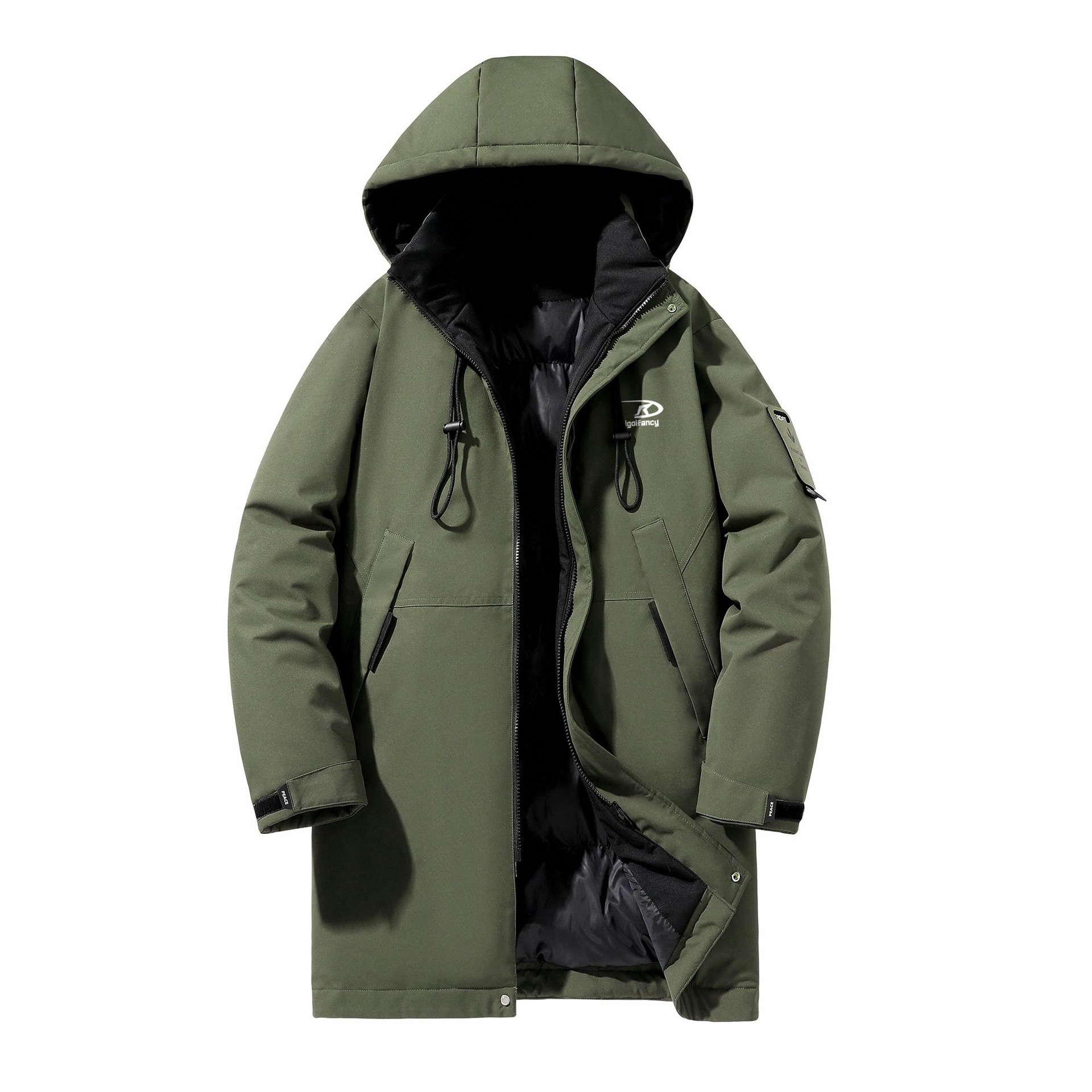IGOI Hooded Zip-Up Coat Military Green