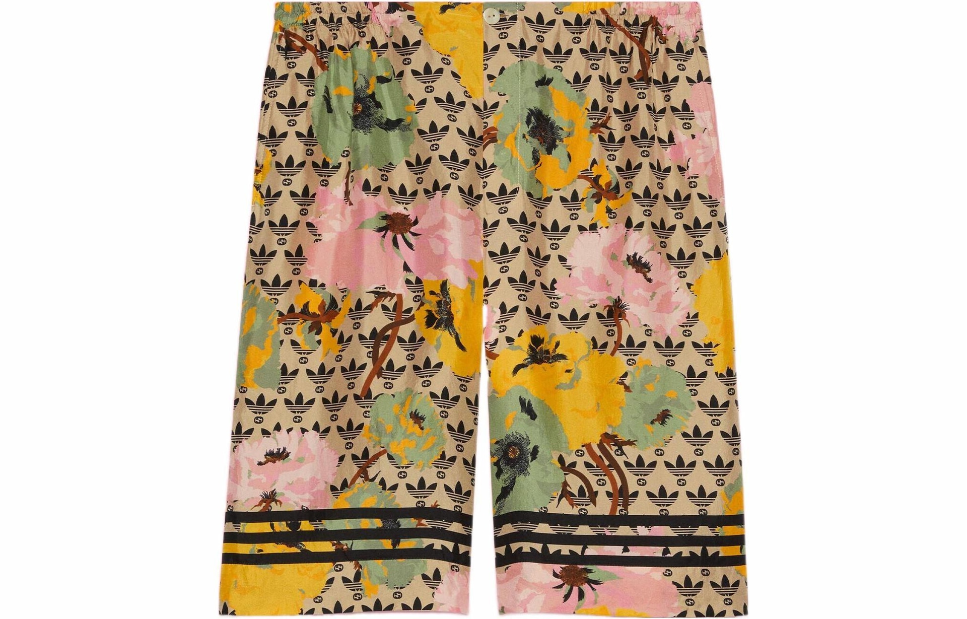 Брюки Gucci x adidas SS23 Floral Silk Shorts