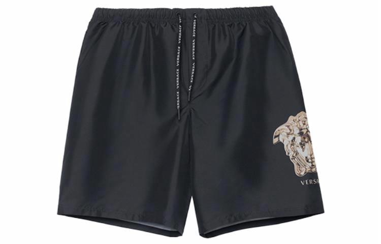 VERSACE/范思哲 Versace FW22 Printed Drawstring Shorts Black
