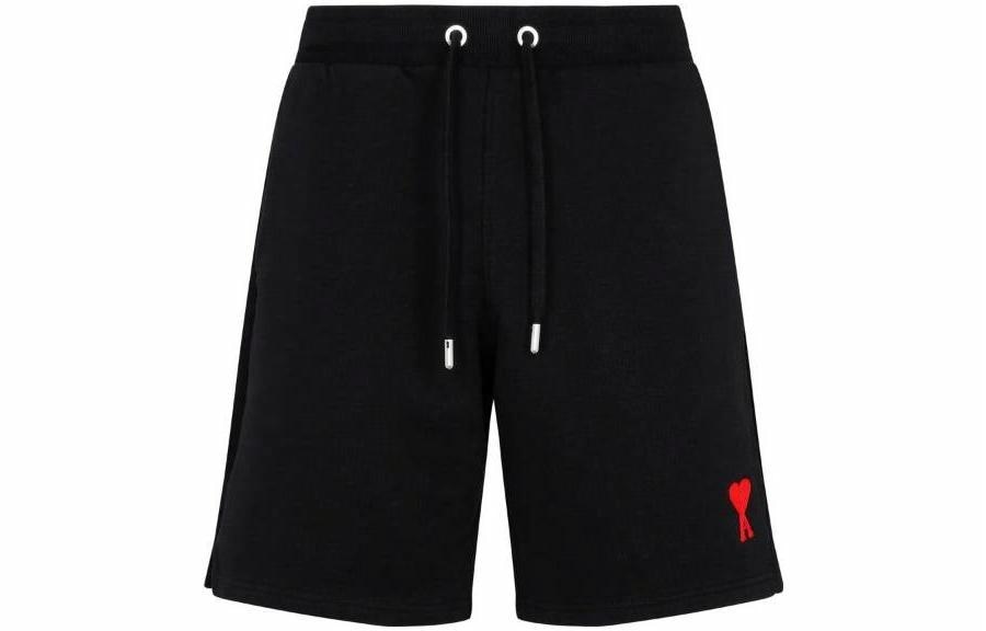 AMIPARIS SS23 High Waist Heart Embroidered Shorts Black
