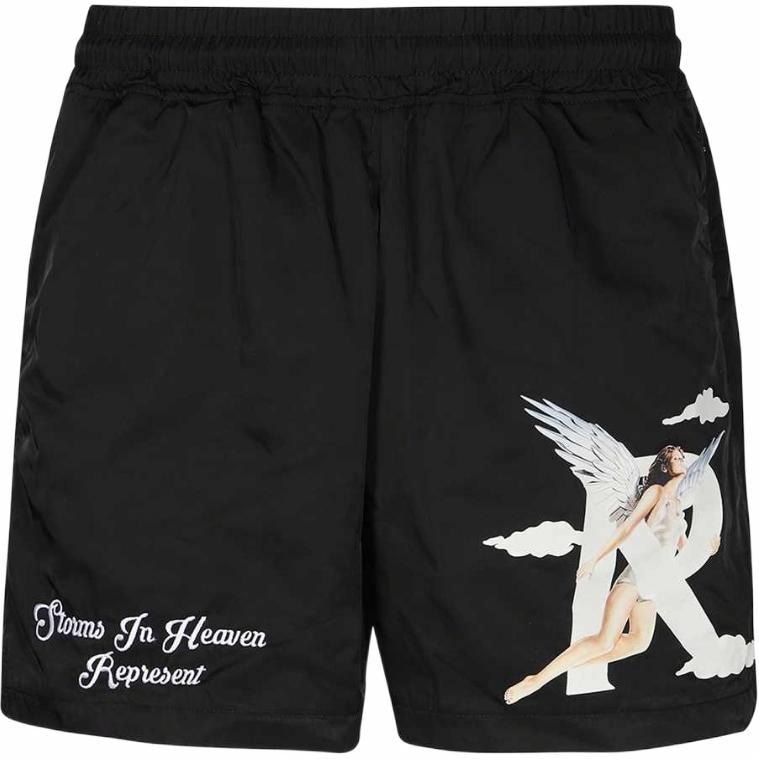 REPRESENT SS23 Printed Shorts Black