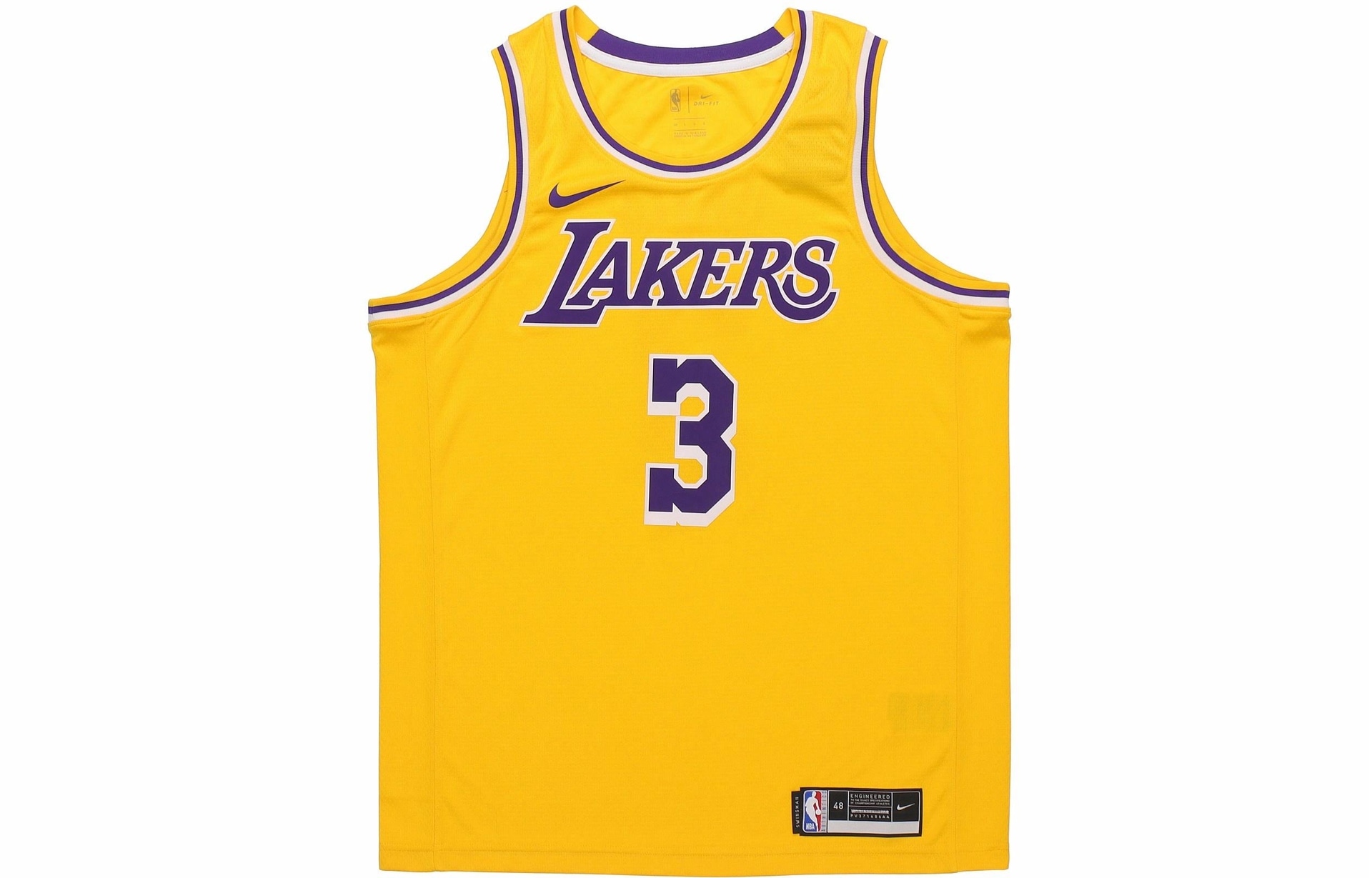 Nike NBA Los Angeles Lakers Davis 3 Jersey Yellow