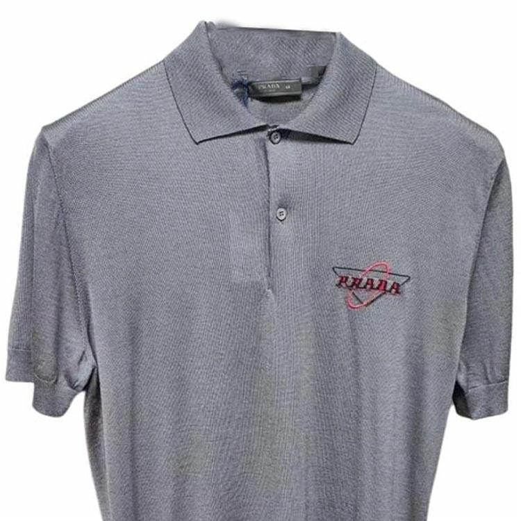 Prada Logo Embroidered Polo Shirt — фото 5