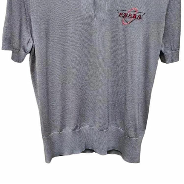 Prada Logo Embroidered Polo Shirt — фото 6