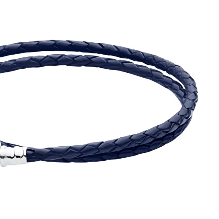 Pandora Double Circle Leather Bracelet Navy Blue — фото 1