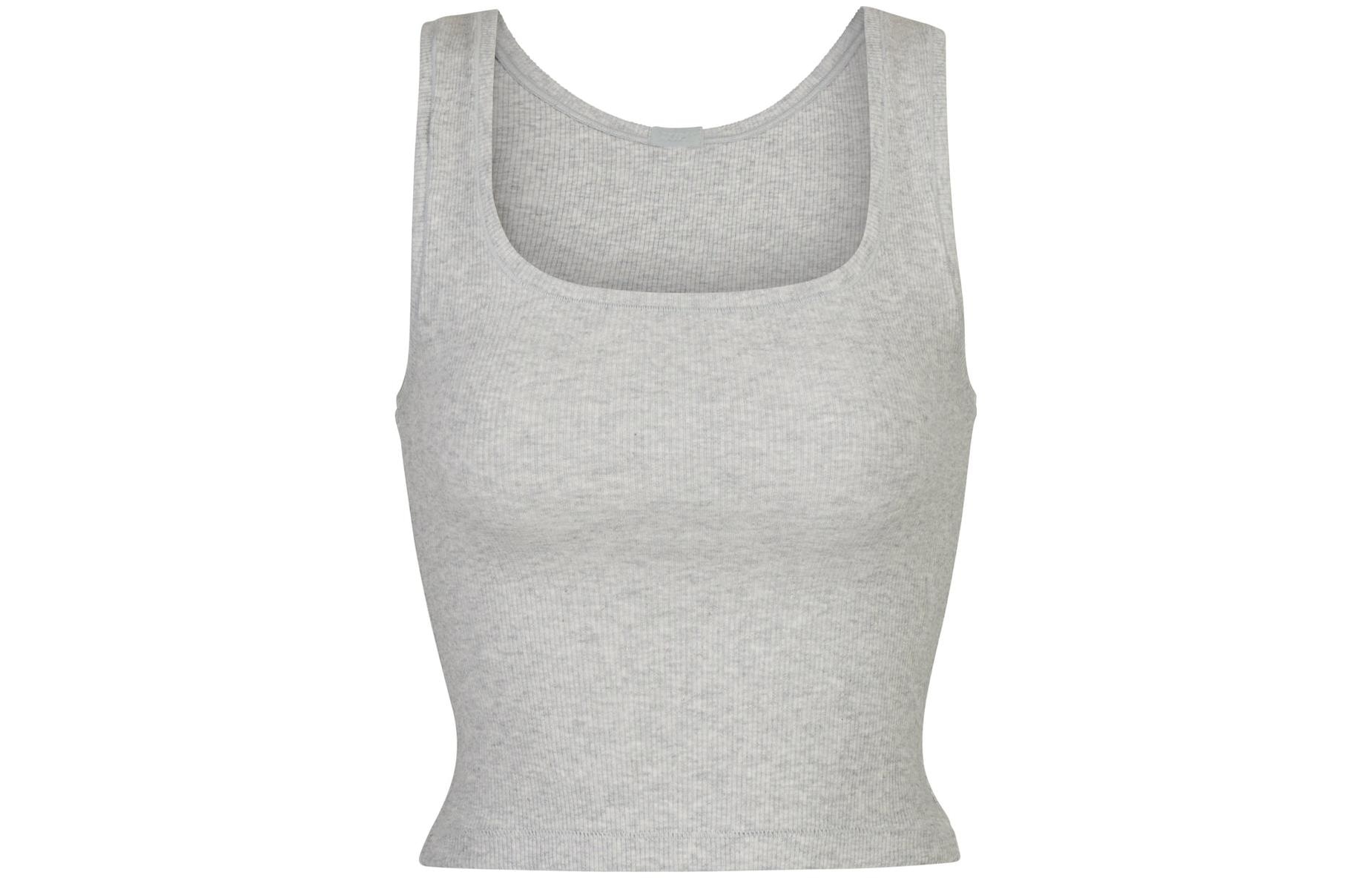 Skims Cotton Rib Tank Light Heather Grey