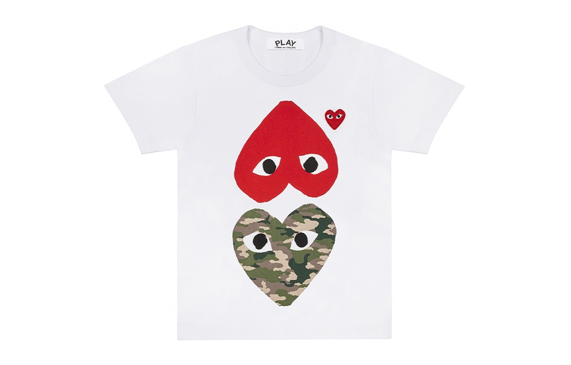 CDG Play Inverted Heart Logo Tee White