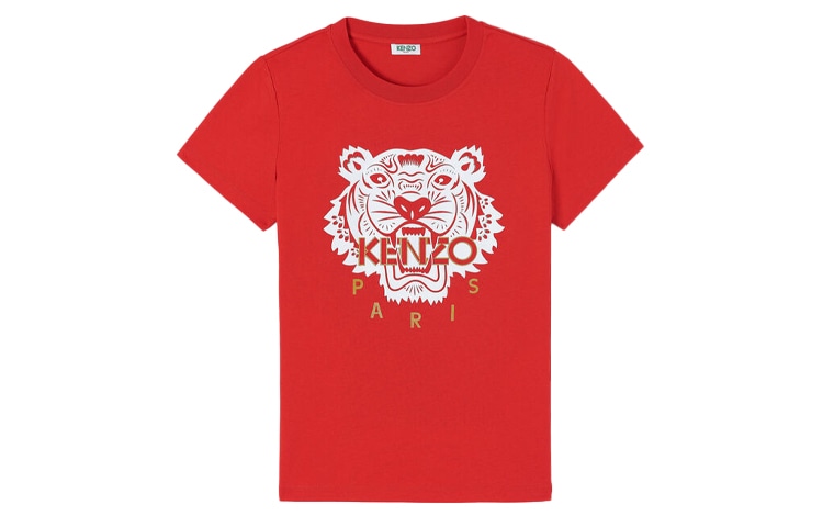 KENZO Tiger Head Logo T-Shirt Red
