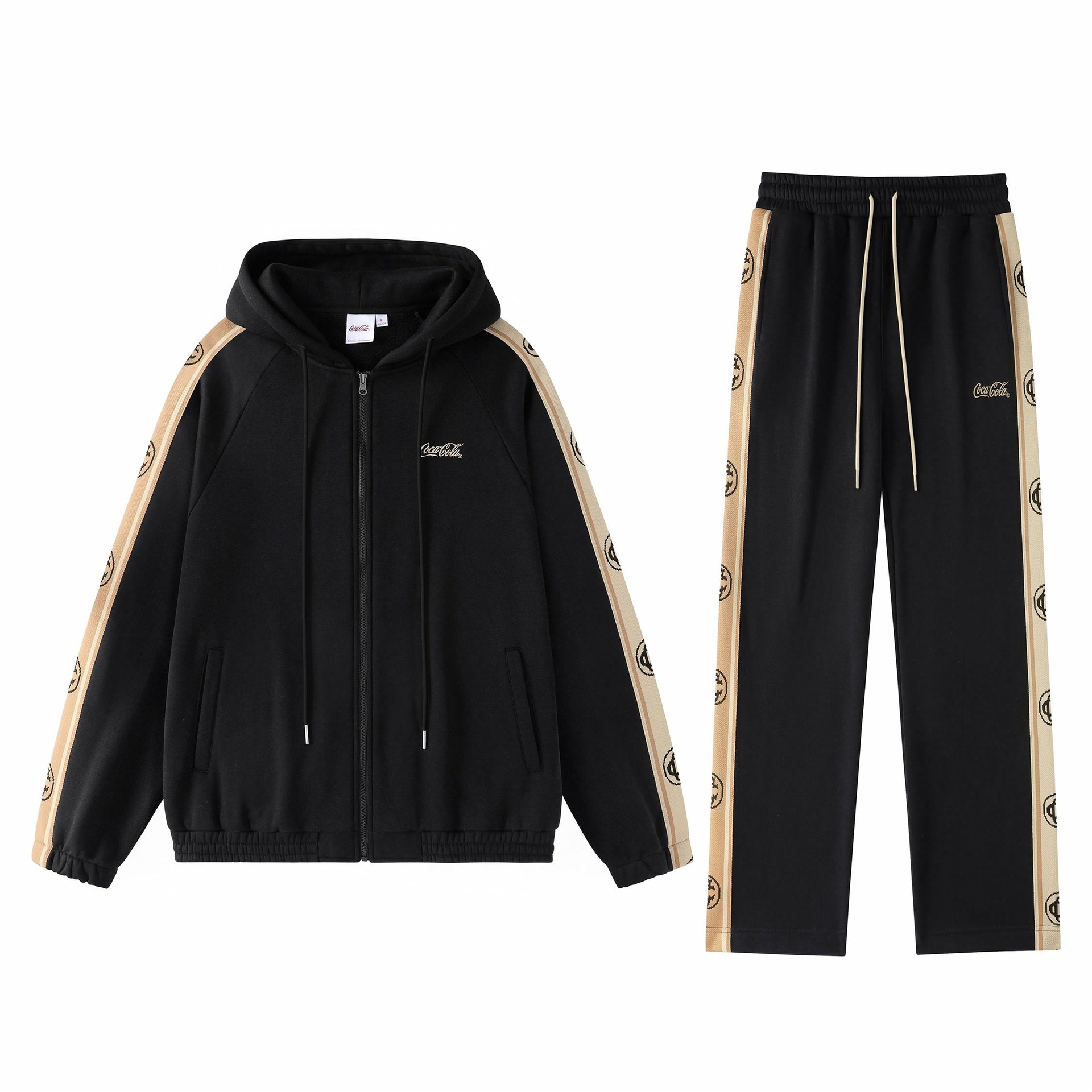 Coca-Cola/可口可乐 Coca-Cola Side CC Stripe Hoodie Set