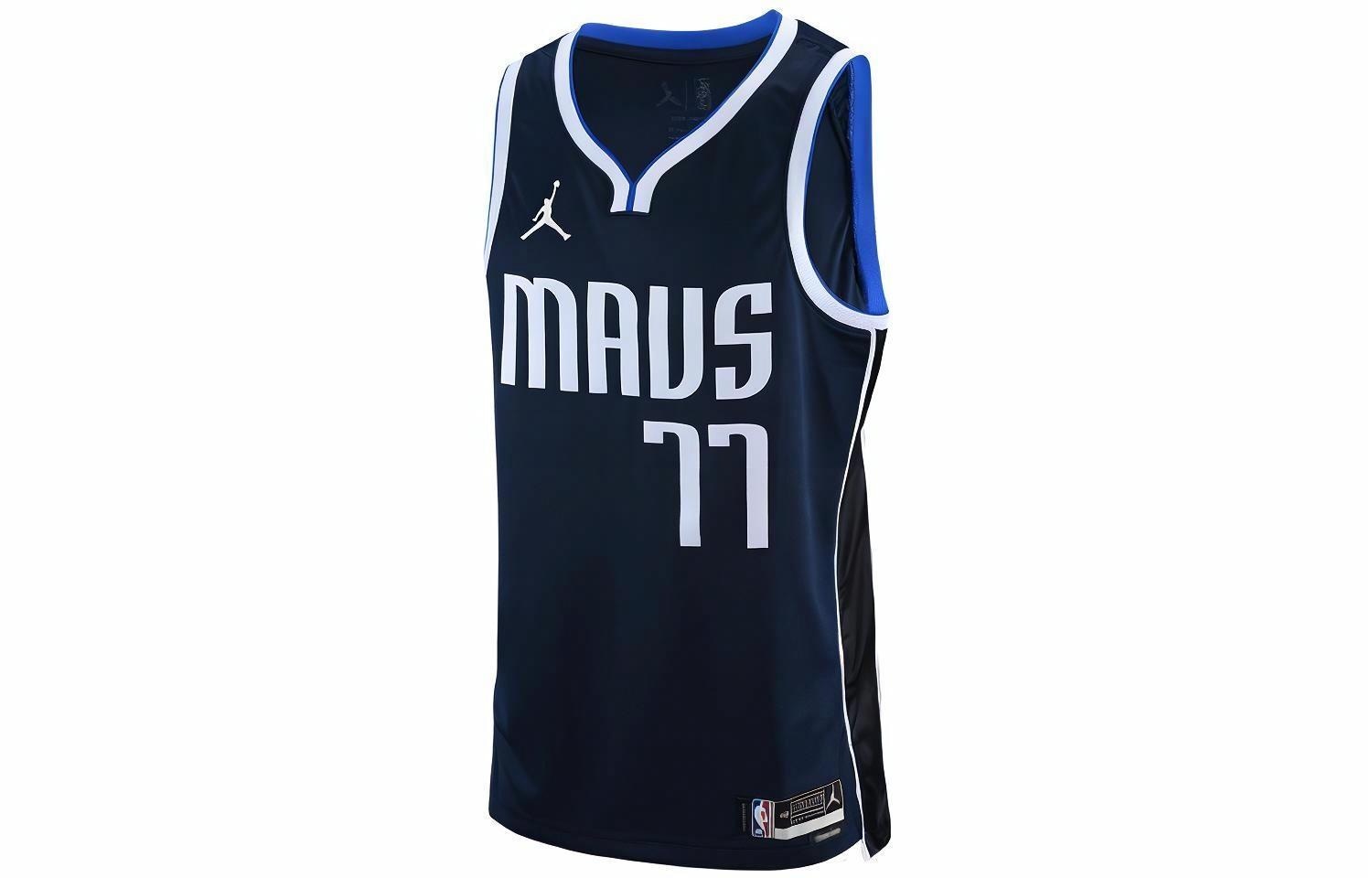 Jordan Dallas Mavericks Doncic 77 Mesh Jersey Navy