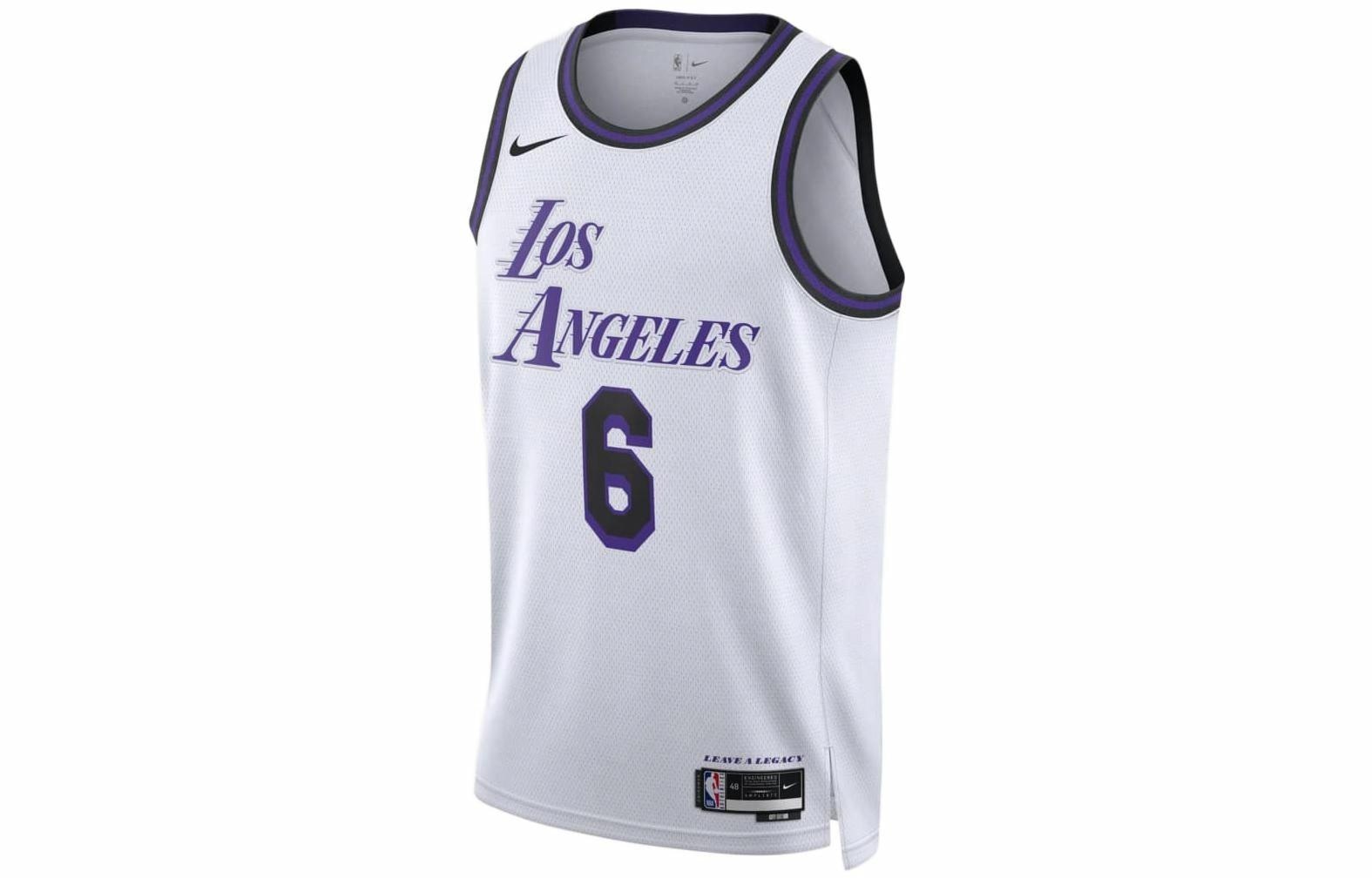 Nike NBA City Edition Jersey 2022-23 Lakers LeBron James 6 White