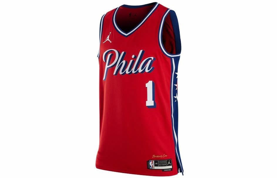 Jordan Dri-FIT NBA Fan Edition Philadelphia 76ers Harden Jersey Red