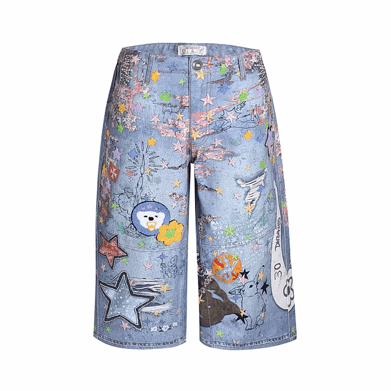 DND4DES Star Digital Print Shorts