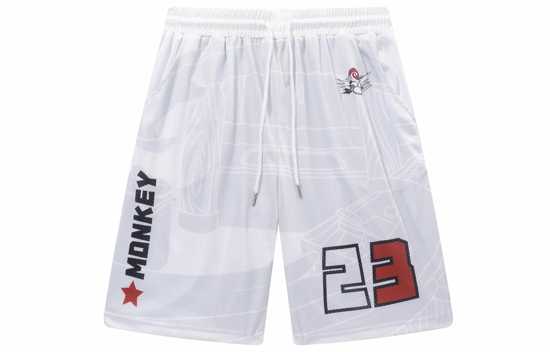 火猴/FireMonkey FireMonkey Star Print Basketball Shorts White