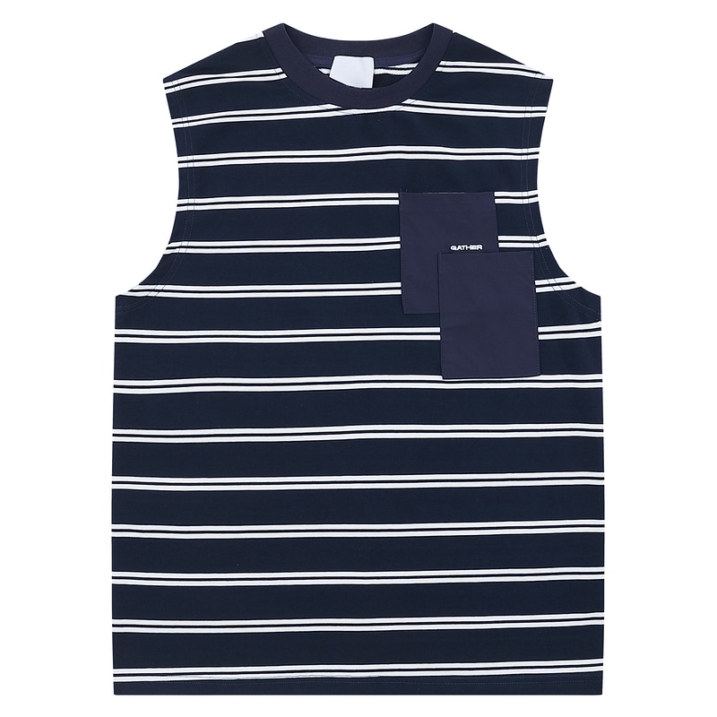 51XXHA Striped Sleeveless Vest