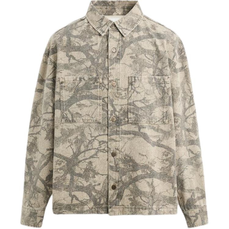 ZARA Abstract Print Jacket Brown