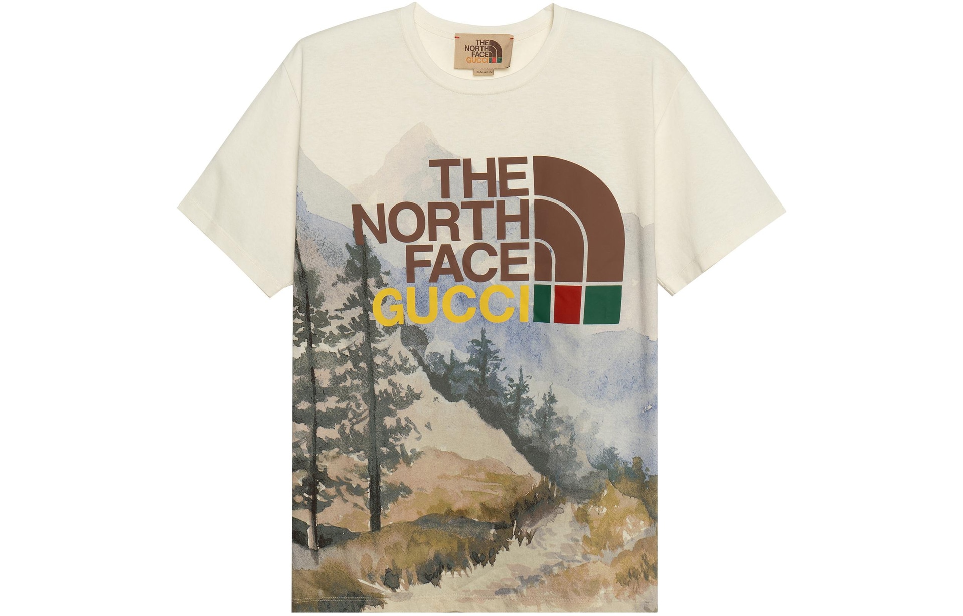 GUCCI/古驰 Gucci x The North Face Logo Ivory T-Shirt