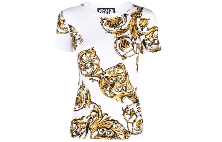 Versace Jeans Couture Barocco Print T-Shirt White