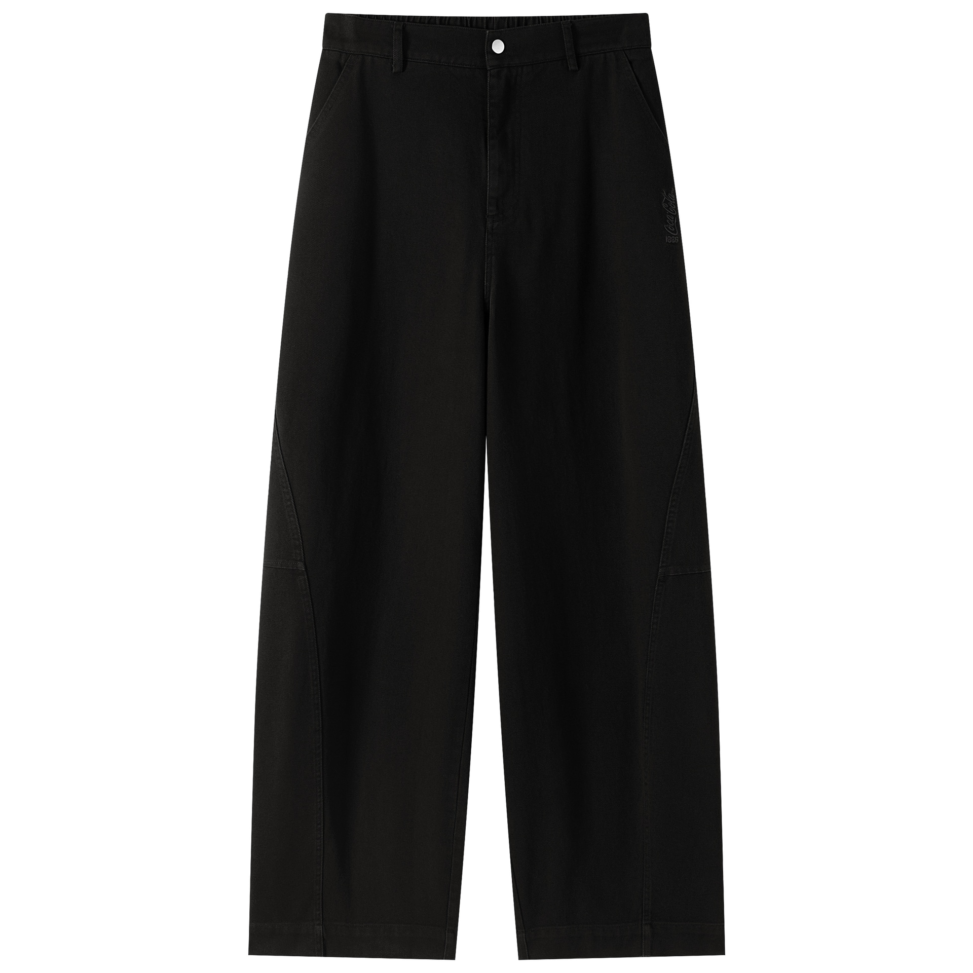 Coca-Cola/可口可乐 Coca-Cola Twill Split Curved Pants Black