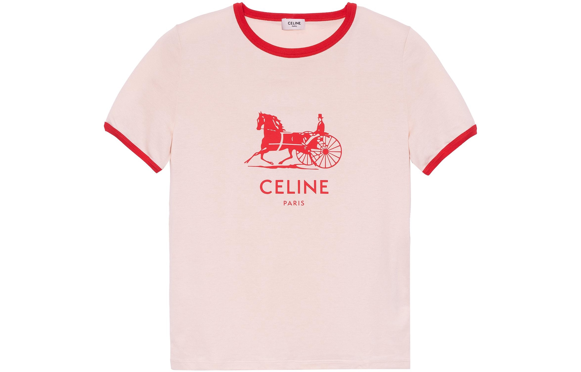 Celine Carriage Logo T-Shirt Ivory