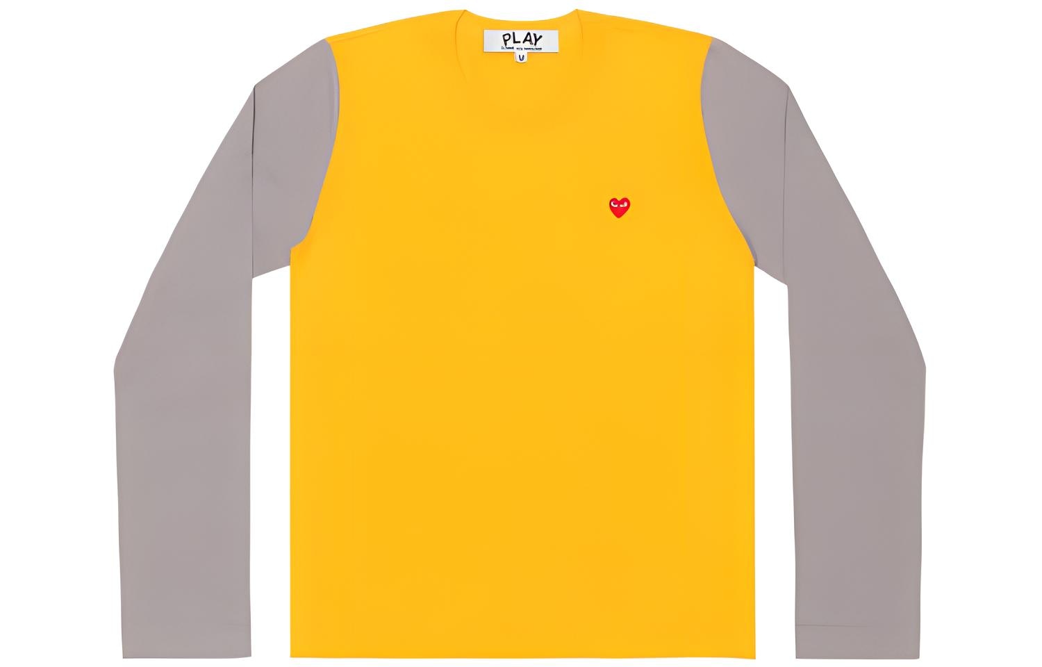 CDG Play SS22 Bi-Colour T-Shirt YellowGrey T