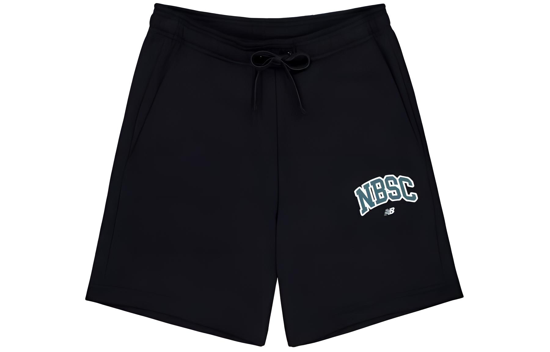 New Balance Letter Print Knit Shorts Black