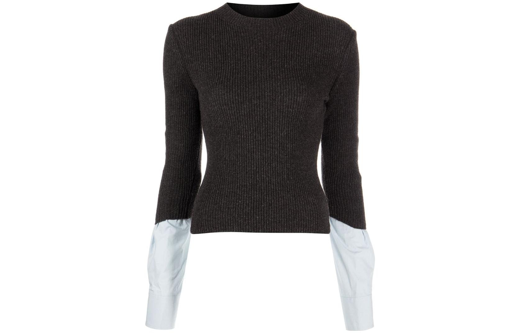 Alexander Wang SS23 Ribbed Pullover Brown