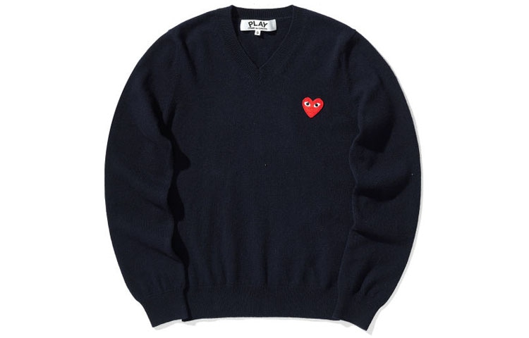 CDG Play Logo Knit Sweater Navy