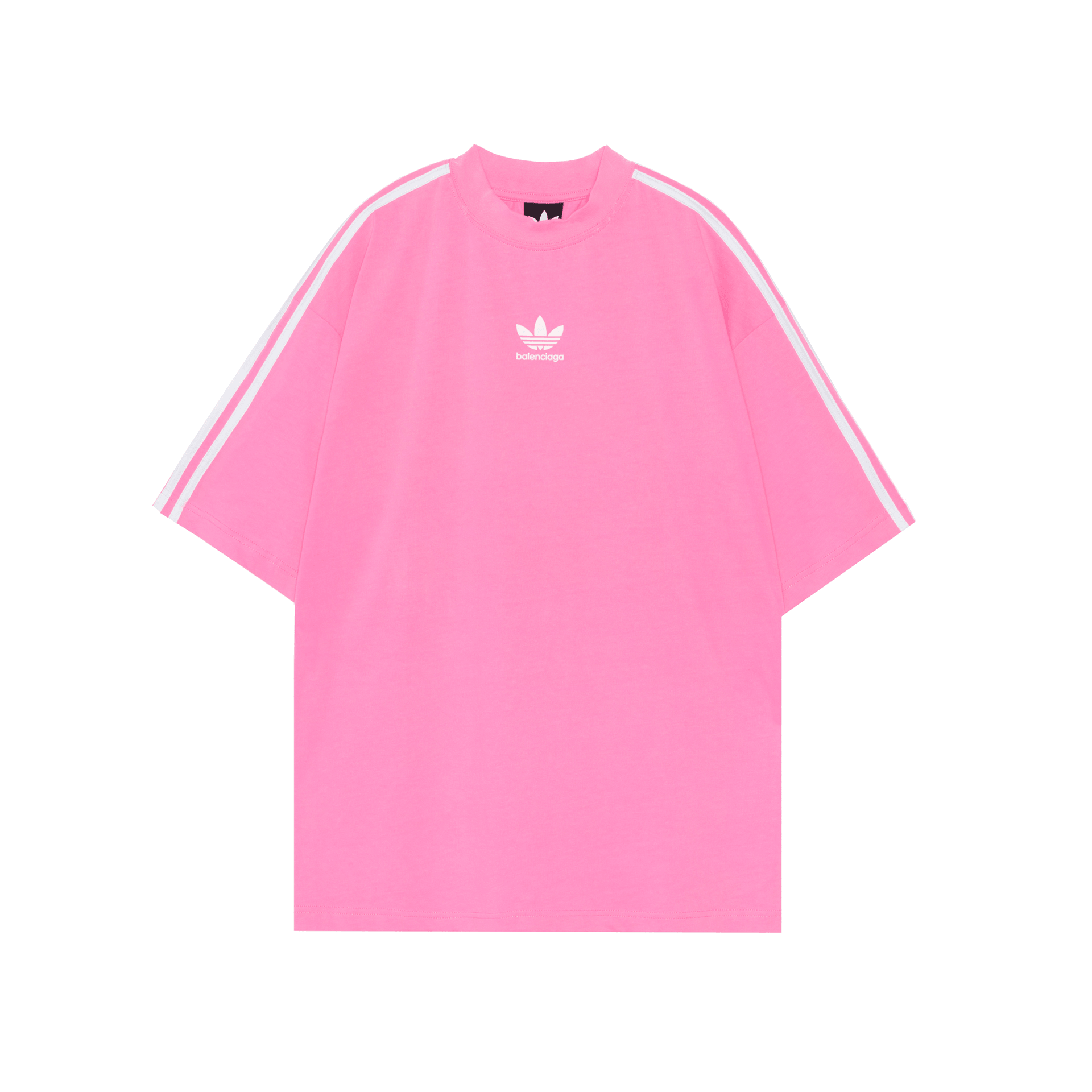 Balenciaga x adidas SS23 Striped Logo T-Shirt Pink