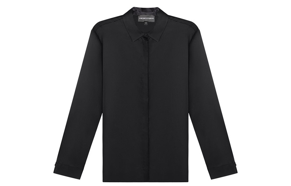 Emporio Armani FW21 Black Silk Shirt
