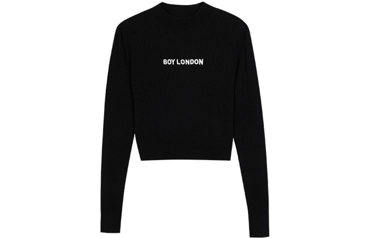 Boy London FW21 Embroidered Logo Knit Sweater Black