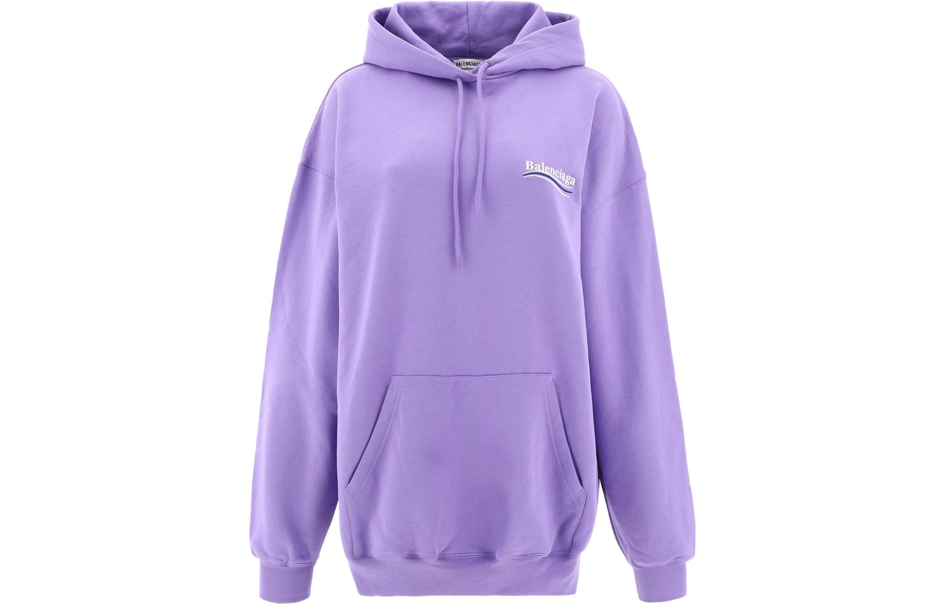 Balenciaga Logo Embroidered Hoodie Purple