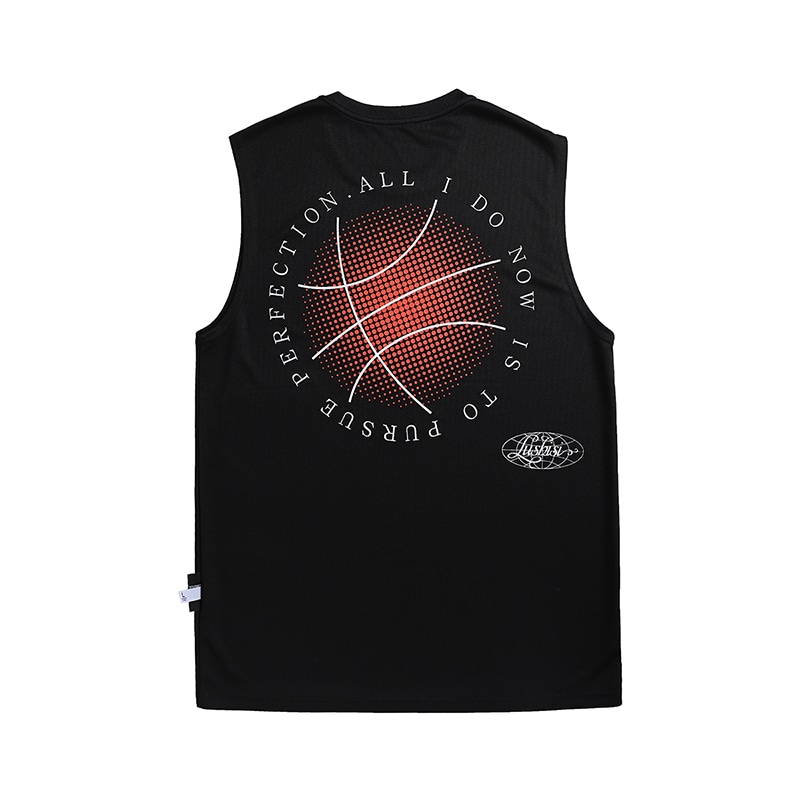 LUSHISI Sunset Loose Fit Basketball Jersey Black