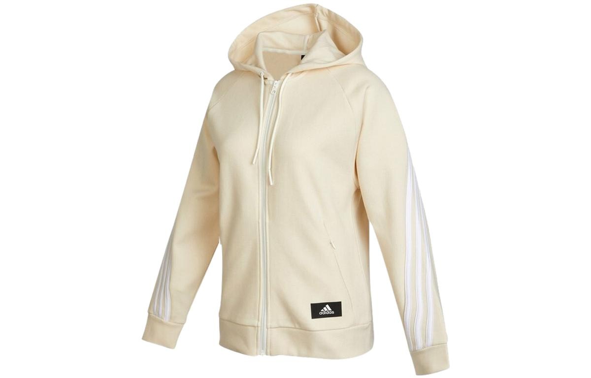 Adidas W Fi 3s Fz Reg Hoodie Beige