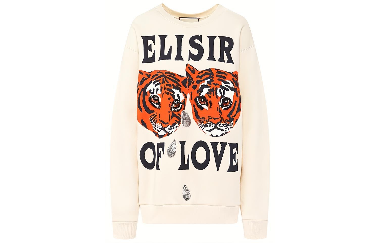 Gucci Tiger Head Print Sweatshirt White