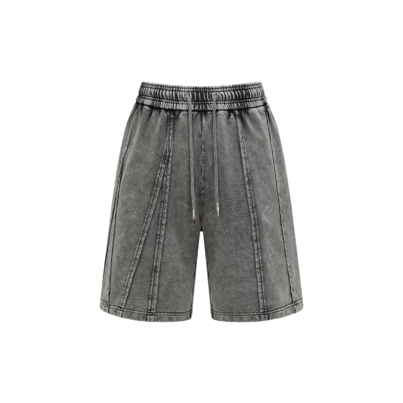 Feng Chen Wang Deconstructed Washed Shorts Grey